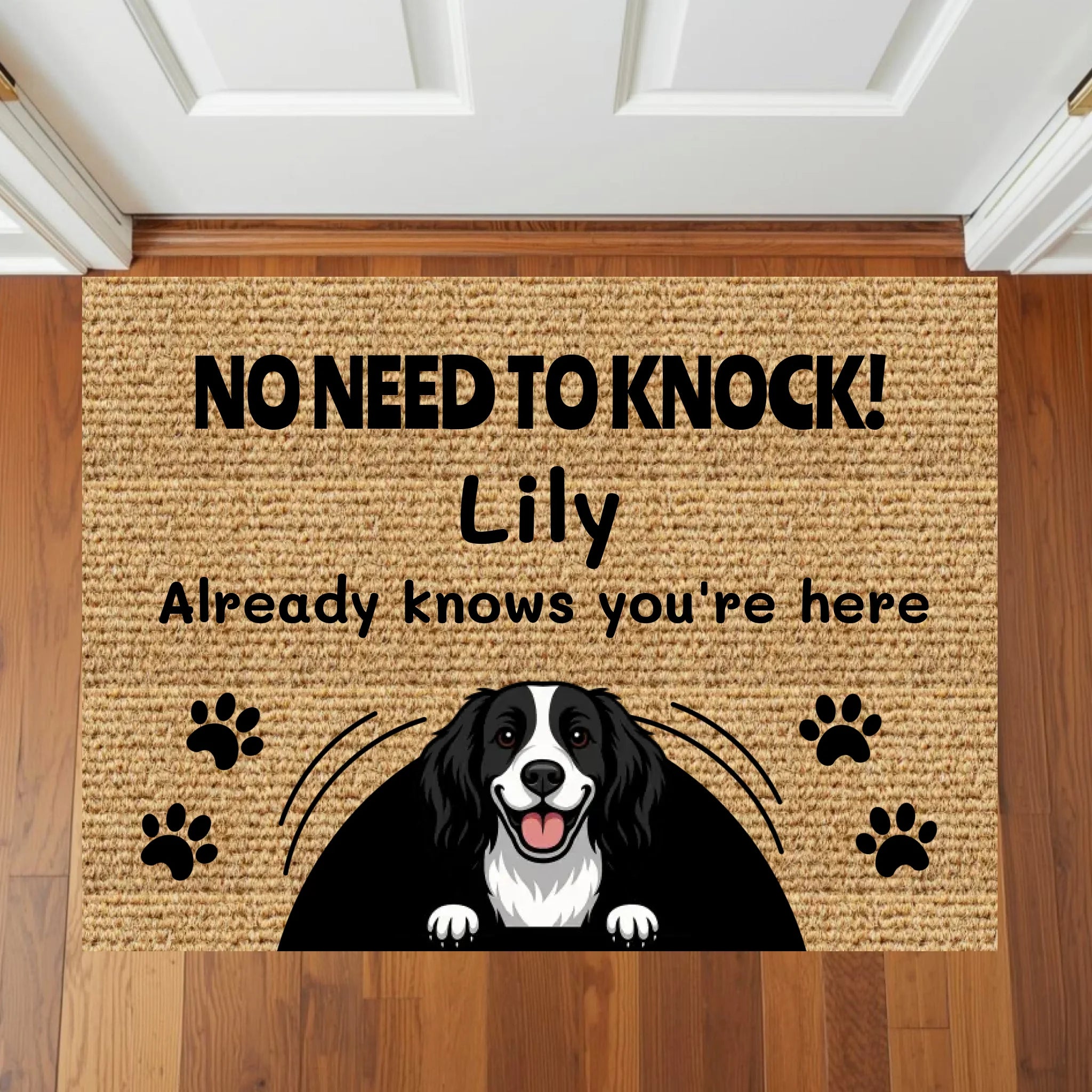 No Need to Knock - Personalised Dog Door Mat