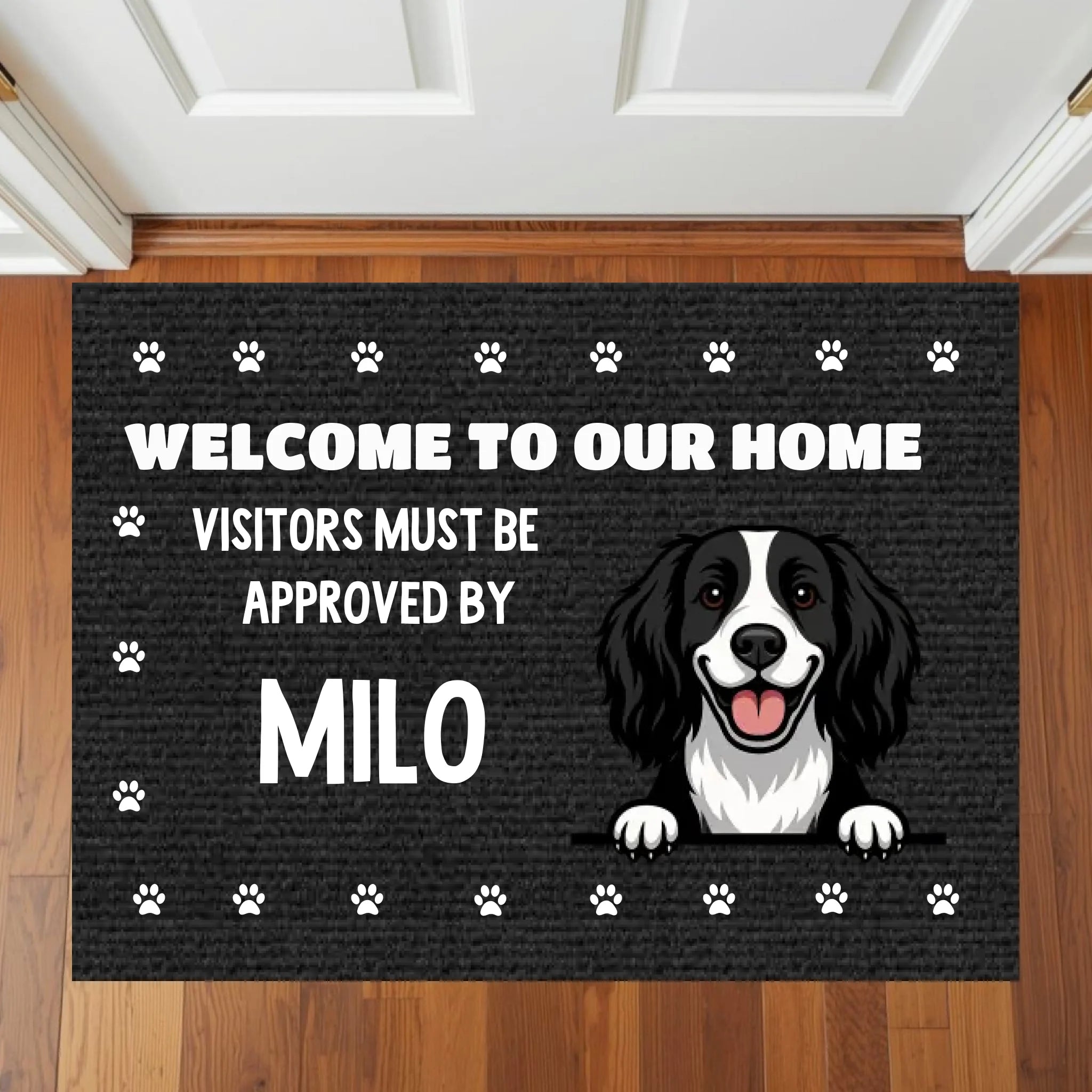 Welcome To Our Home - Personalised Dog Door Mat